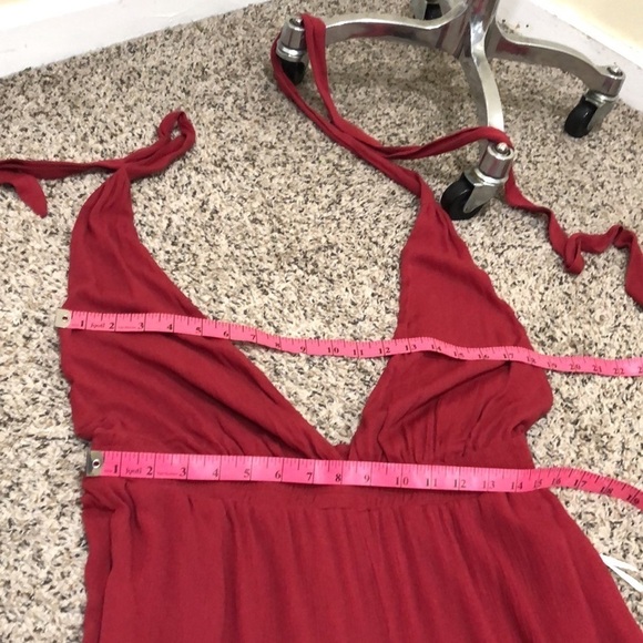 Lulu’s Lolinda Jumpsuit Size Large Red Open Back Plunge V-Neck - Picture 9 of 11